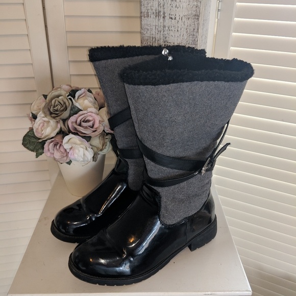 Nice Boots Fleece Lined Black and gray Women's 10. Box28 - Picture 1 of 7